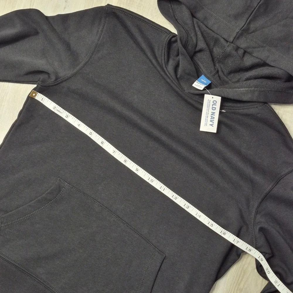 Old Navy Kids Pullover Hoodie Solid Black‎ Blank Wardrobe Staple NWT L 10/12